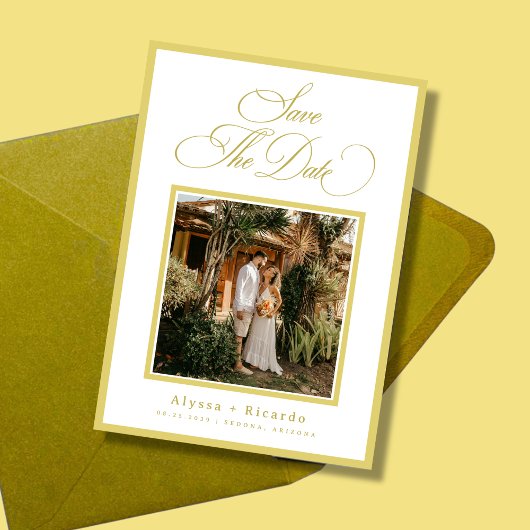 Citrus Yellow Summer Island Destination Wedding セーブザデート