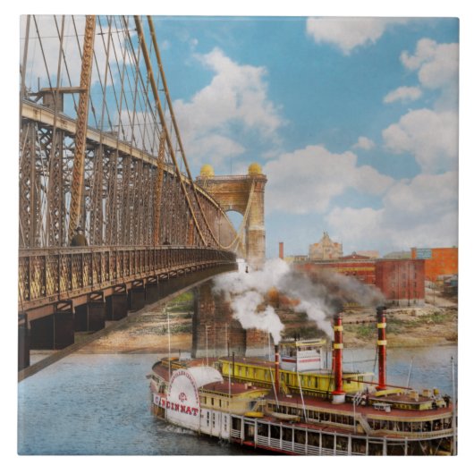 City – シンシナティ， OH The City of Cincinnati 1906 タイル (正面)