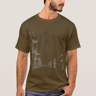 City Bird Pigeon Silhouette Tシャツ