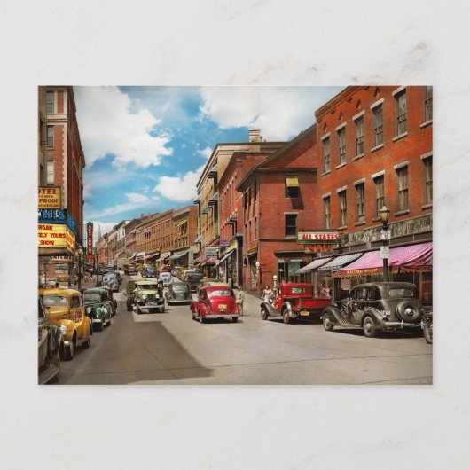 City - Brattleboro VT - No parking on Main St 1941 ポストカード (正面)