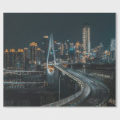 CITY BUILDINGS DURING NIGHT TIME ラッピングペーパー (フラット)