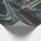 CITY BUILDINGS DURING NIGHT TIME ラッピングペーパー (角)