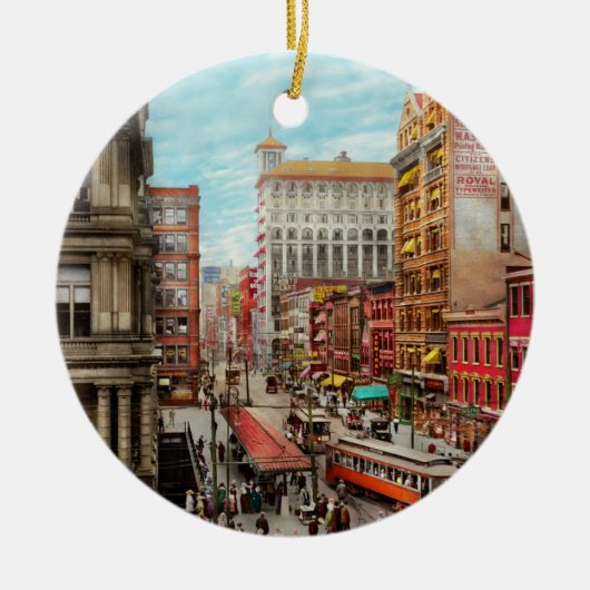 City - Cincinnati, OH - Queen city 1915 セラミックオーナメント (正面)