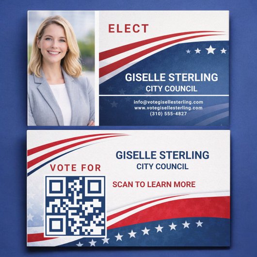 City Council Voter Election Campaign Photo QR Code 名刺