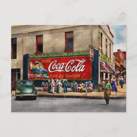 City - Greensboro GA - Hunter's Drug Store 1939 ポストカード (正面)