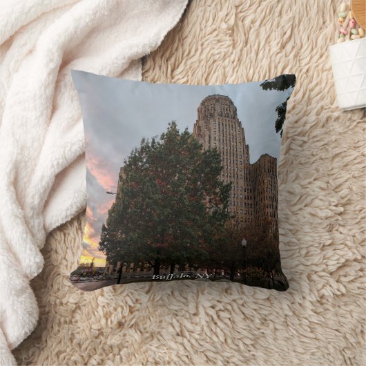 City Hall and Sunset クッション (ブランケット)