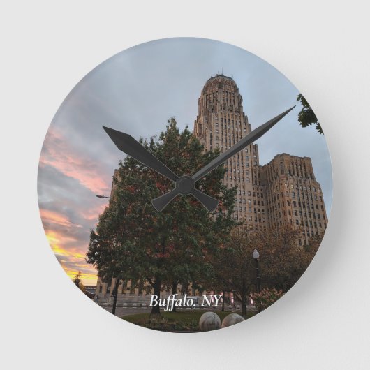 City Hall and Sunset ラウンド壁時計 (正面)