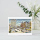 City Hall Plaza in Worcester, Mass.,ヴィンテージ ポストカード (スタンド正面)