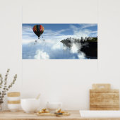 City in the clouds抽象芸術プリント ポスター (キッチン)