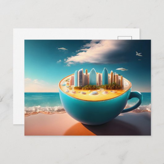 City in the cup, Postcrossing ポストカード (正面/裏面)