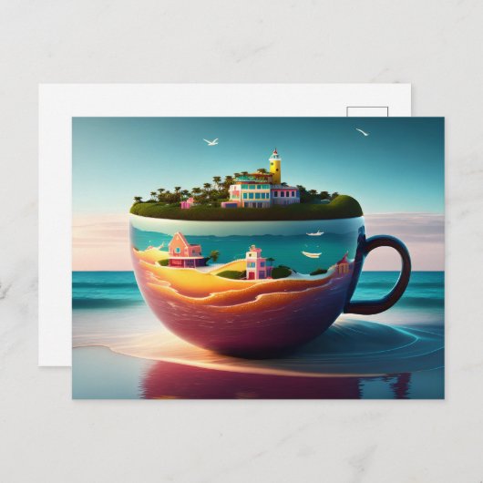 City in the cup, Postcrossing ポストカード (正面/裏面)