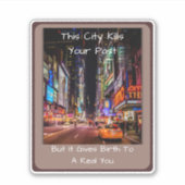 City Life Quote vinyl Sticker Reinvent Yourself  シール (正面)