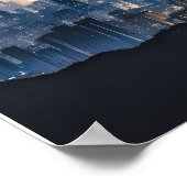 “City Lights at Night Canvas – Modern Urban Wall D ポスター (角)