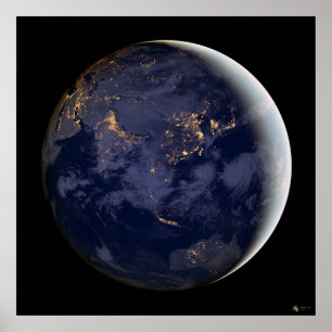 City Lights Of Asia And Australia衛星ポスター ポスター