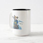 City Lineman Hero Portrait | Electrical Utility ツートーンマグカップ (正面左)