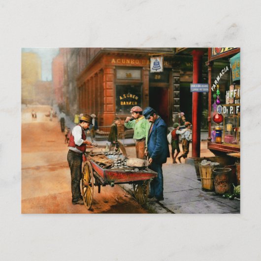 City - Little Italy NY - Mussel Man 1900 ポストカード (正面)