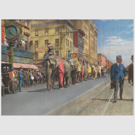 City - NY – サーカスは1920来年の町である 薄葉紙 (正面)