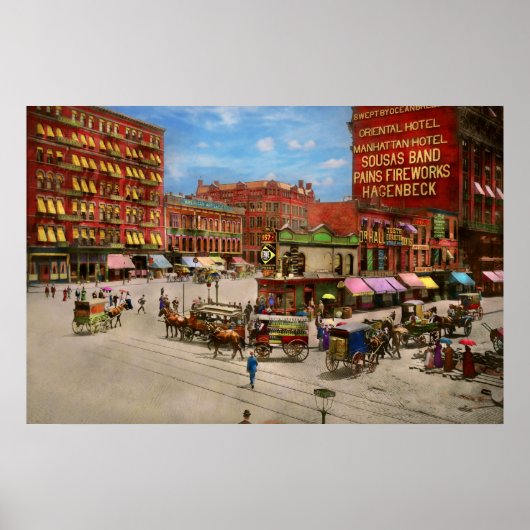 City - NY - Flatiron 1890の未来のサイト ポスター (正面)