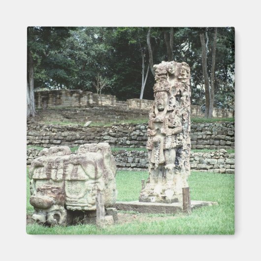 City of Copan Mayan Ruins写真設計 マグネット (正面)
