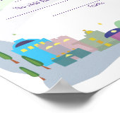 City of David Jewishベビー名前付け誕生証明書 ポスター (角)