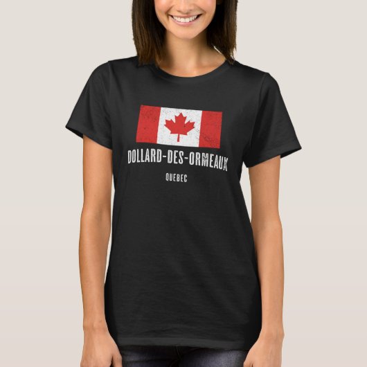 City of Dollard des Ormeaux CANADA Canadian Flag Tシャツ (正面)