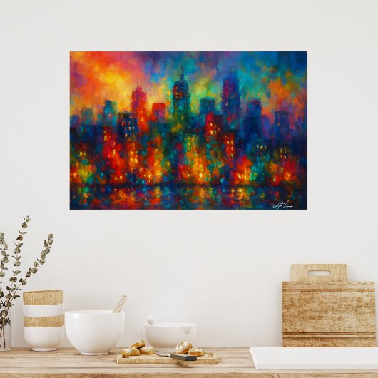 City of Echoes Cityscape ポスター (キッチン)