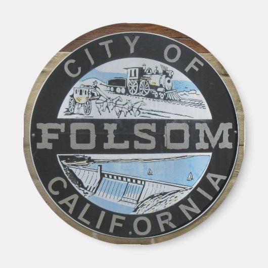 City of Folsom Calfornia cityロゴ マグネット (正面)