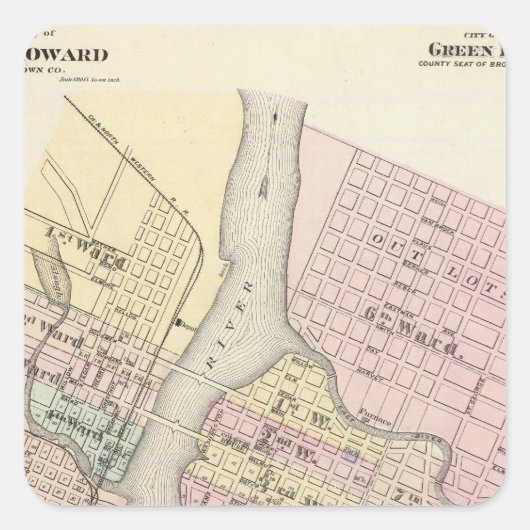 City of Ft Howard、City of Green Bay スクエアシール (正面)