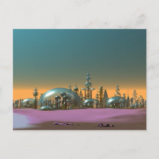 City of Glass金ゴールドと銀葉書 ポストカード (正面)