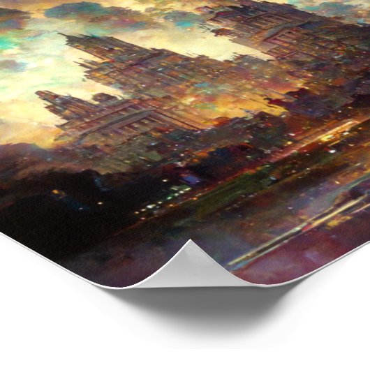 City Of LightファンタジーSci-Fiアートポスター ポスター (角)