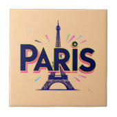 City of Lights:パリはっきりしたタイポグラフィアート タイル (正面)