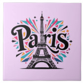 City of Lights：パリはっきりしたタイポグラフィアート タイル (正面)