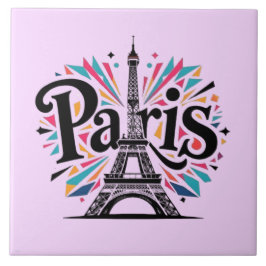 City of Lights：パリはっきりしたタイポグラフィアート タイル