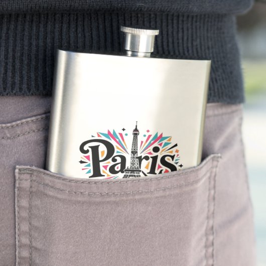 City of Lights:パリはっきりしたタイポグラフィアート フラスク (インサイチュ)