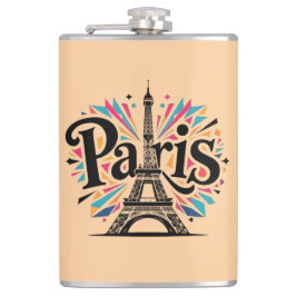 City of Lights：パリはっきりしたタイポグラフィアート フラスク