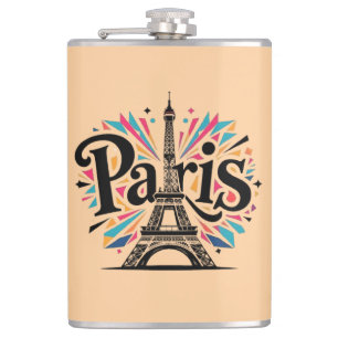 City of Lights：パリはっきりしたタイポグラフィアート フラスク