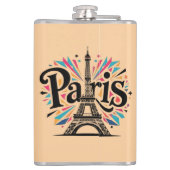 City of Lights：パリはっきりしたタイポグラフィアート フラスク (裏面)