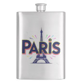 City of Lights:パリはっきりしたタイポグラフィアート フラスク (正面)