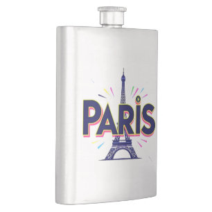 City of Lights:パリはっきりしたタイポグラフィアート フラスク