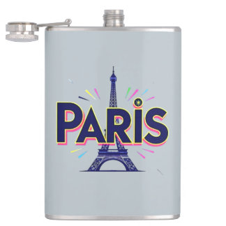City of Lights:パリはっきりしたタイポグラフィアート フラスク