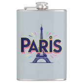 City of Lights：パリはっきりしたタイポグラフィアート フラスク (正面)