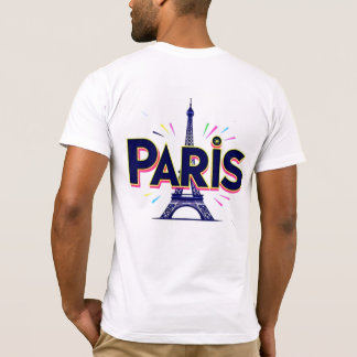 City of Lights：パリはっきりしたタイポグラフィアート Tシャツ