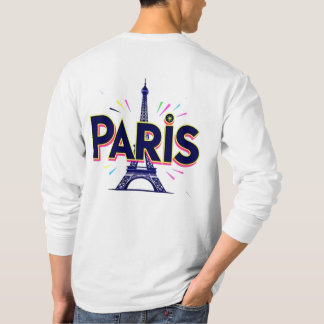 City of Lights：パリはっきりしたタイポグラフィアート Tシャツ