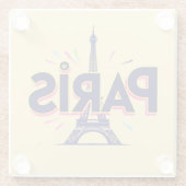 City of Lights: Bold Paris Typography Art ガラスコースター (裏面)