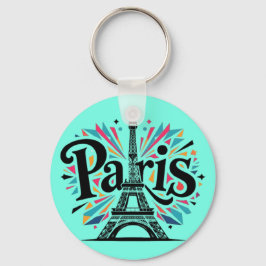 City of Lights: Bold Paris Typography Art キーホルダー