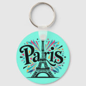 City of Lights: Bold Paris Typography Art キーホルダー (裏面)