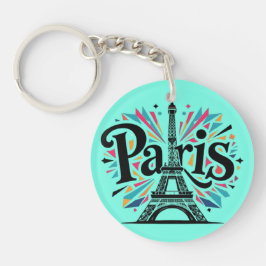 City of Lights: Bold Paris Typography Art キーホルダー