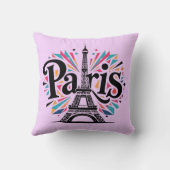 City of Lights: Bold Paris Typography Art クッション (裏面)