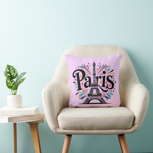 City of Lights: Bold Paris Typography Art クッション (椅子)