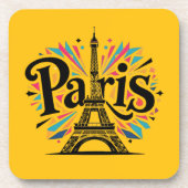 City of Lights: Bold Paris Typography Art コースター (正面)